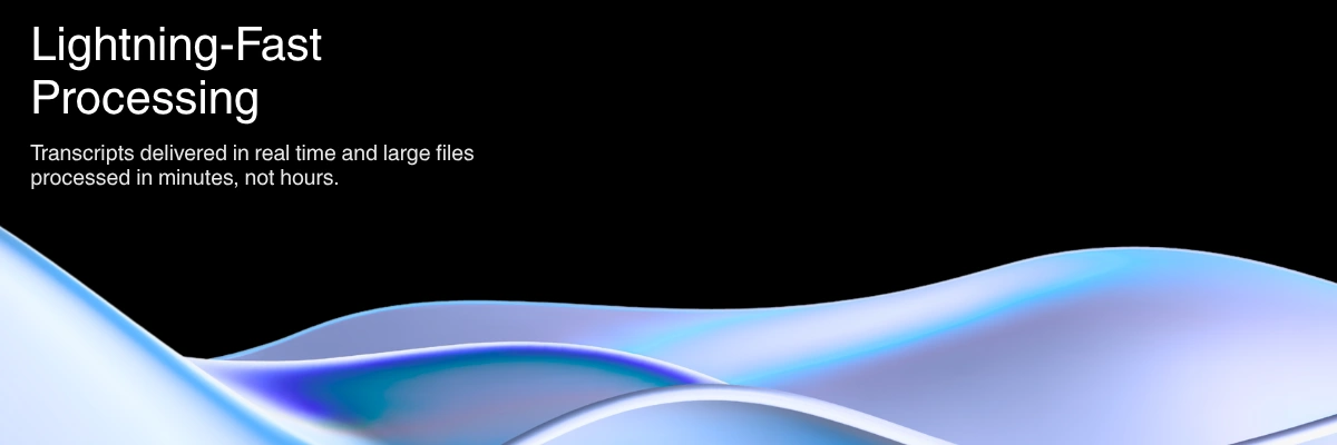 Lightning-fast AI transcription processing with real-time results