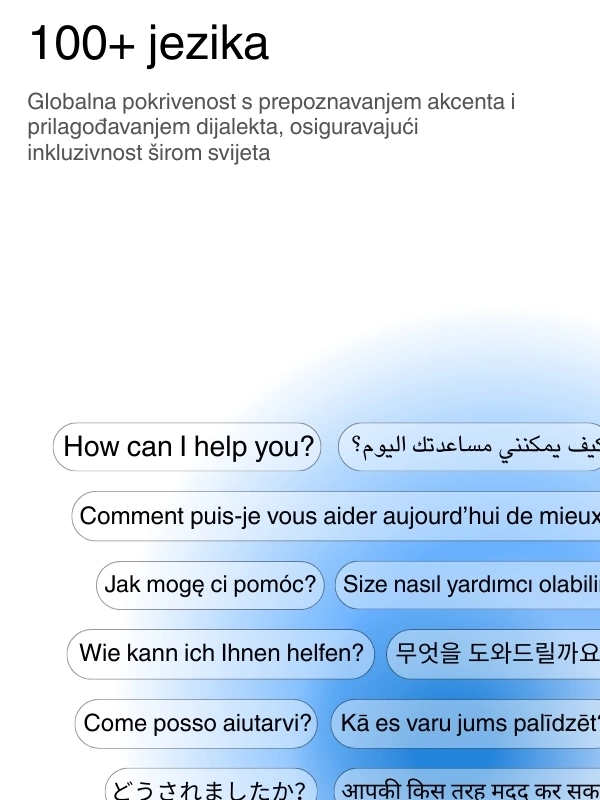 Global language support with 100+ languages for transcription