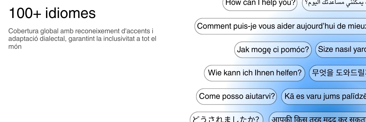 Global language support with 100+ languages for transcription