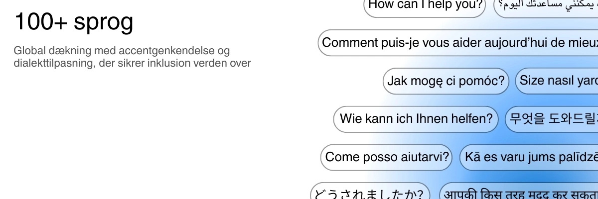 Global language support with 100+ languages for transcription