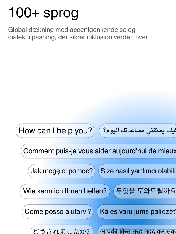 Global language support with 100+ languages for transcription