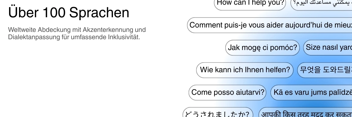 Global language support with 100+ languages for transcription