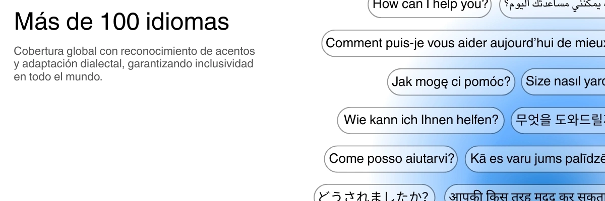Global language support with 100+ languages for transcription