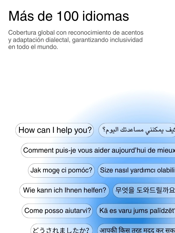 Global language support with 100+ languages for transcription