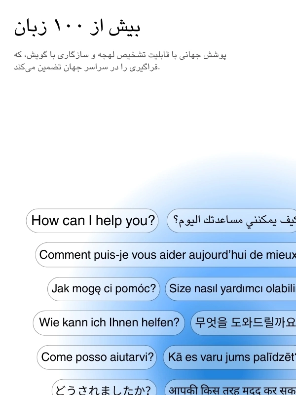 Global language support with 100+ languages for transcription