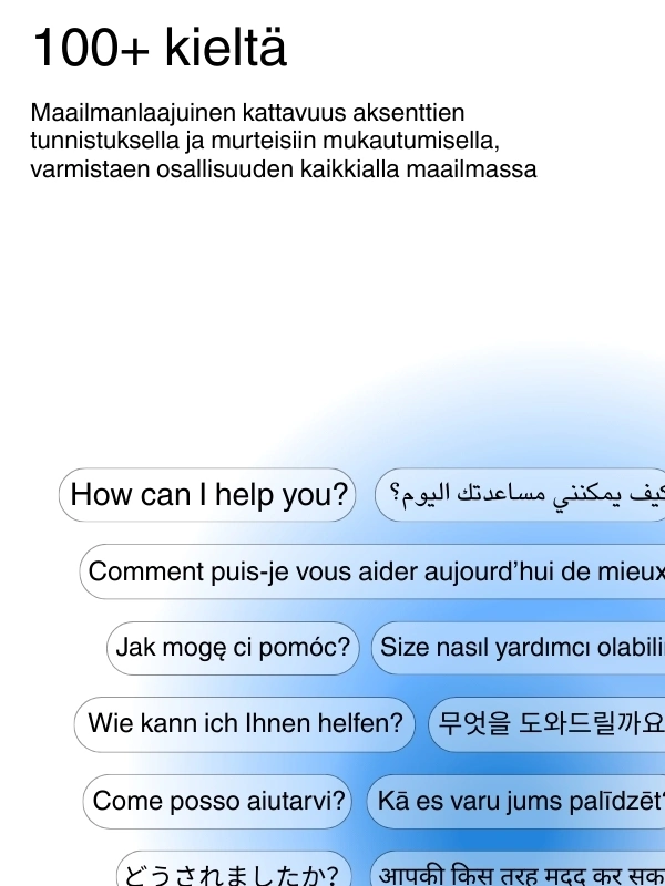 Global language support with 100+ languages for transcription