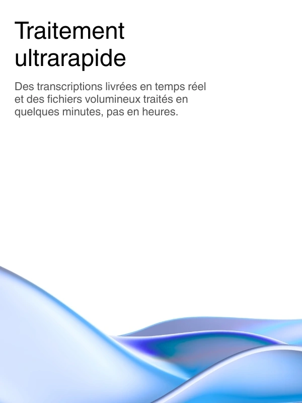 Lightning-fast AI transcription processing with real-time results