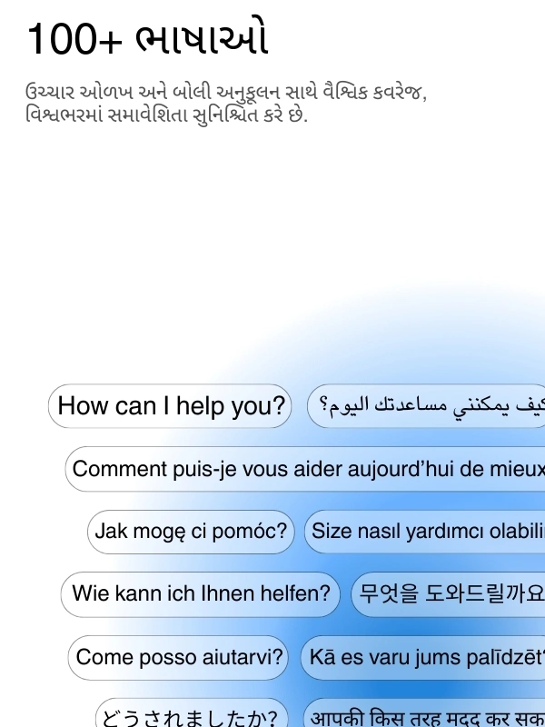 Global language support with 100+ languages for transcription