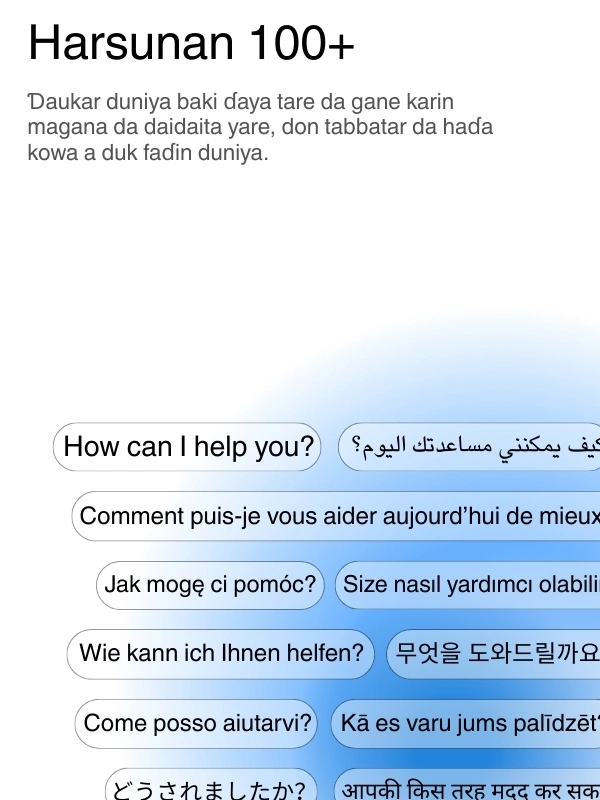 Global language support with 100+ languages for transcription