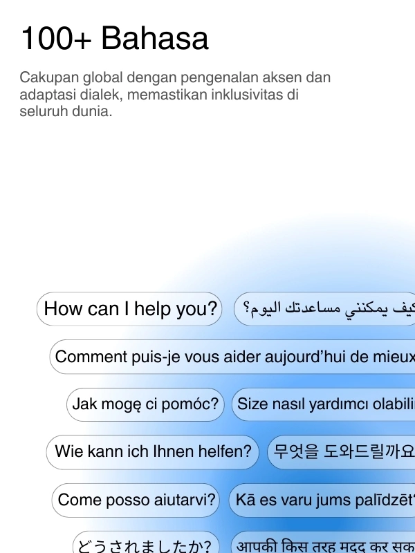 Global language support with 100+ languages for transcription