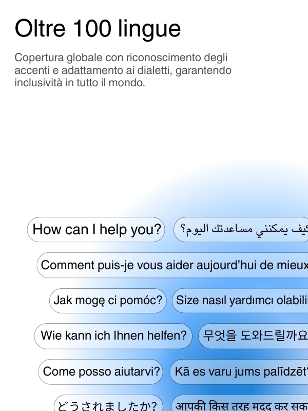 Global language support with 100+ languages for transcription