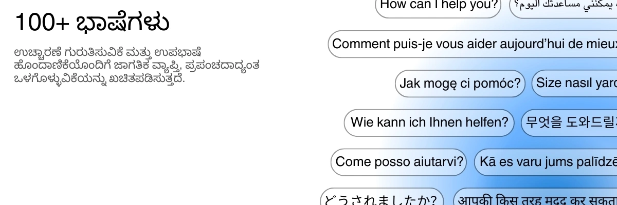 Global language support with 100+ languages for transcription