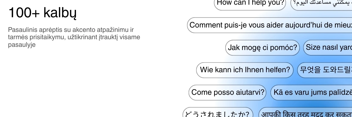 Global language support with 100+ languages for transcription