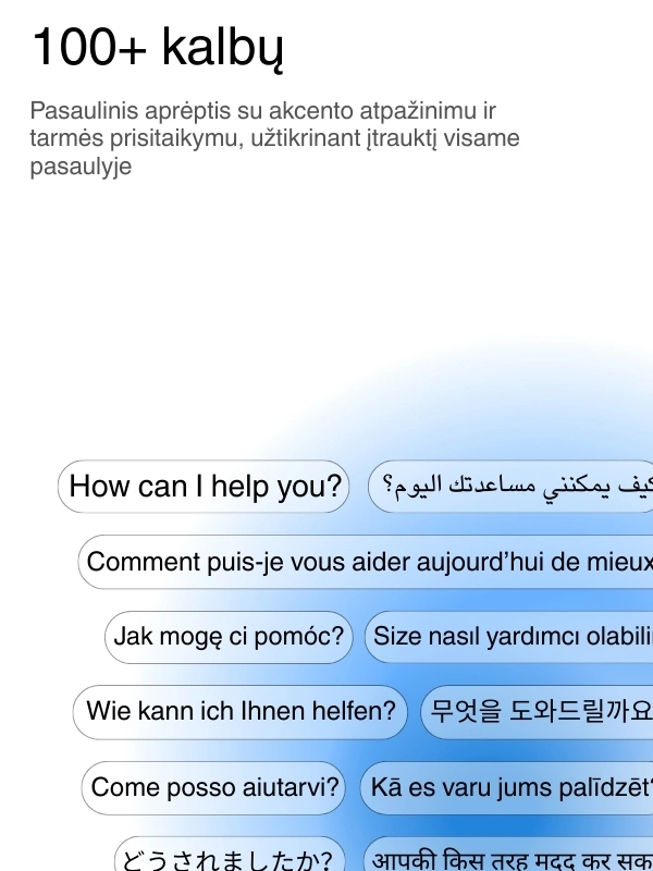 Global language support with 100+ languages for transcription