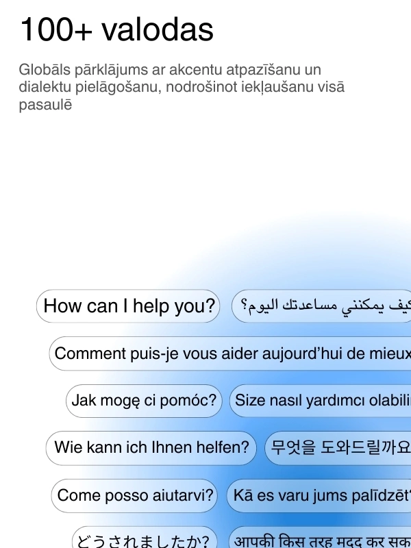 Global language support with 100+ languages for transcription