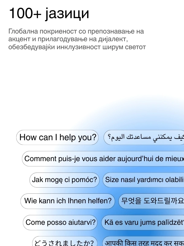 Global language support with 100+ languages for transcription