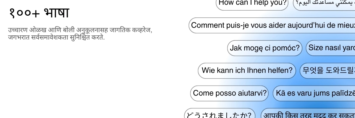 Global language support with 100+ languages for transcription