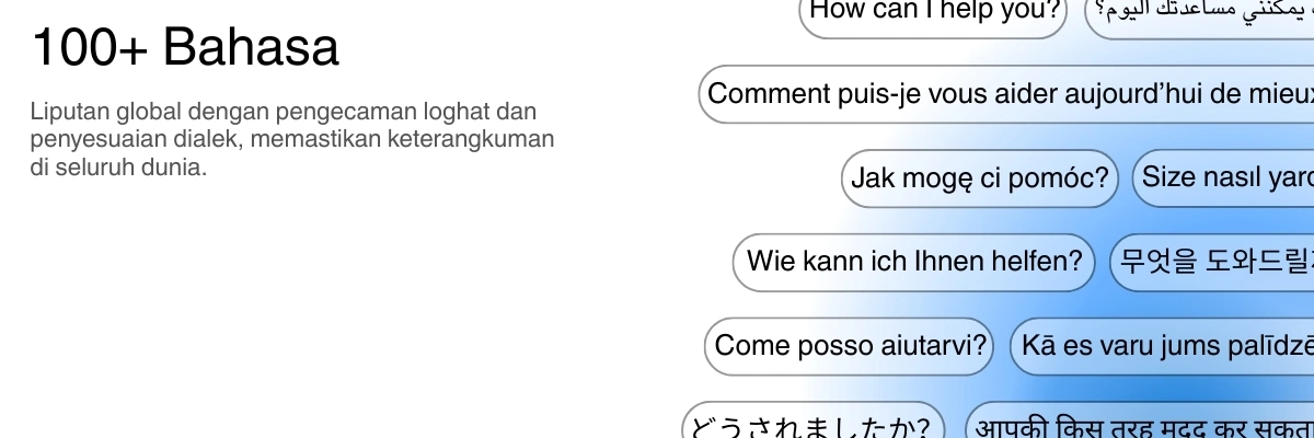 Global language support with 100+ languages for transcription