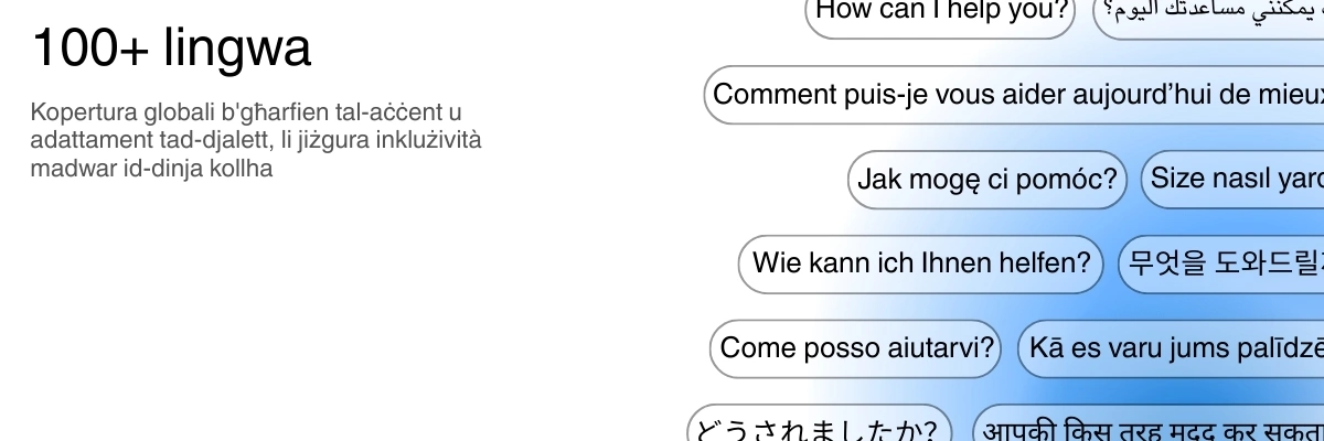 Global language support with 100+ languages for transcription