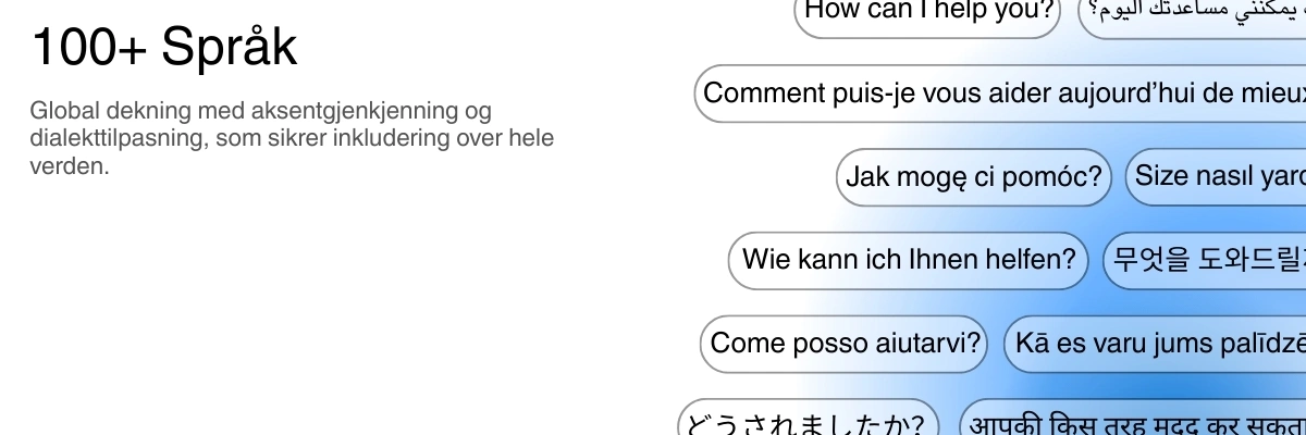 Global language support with 100+ languages for transcription