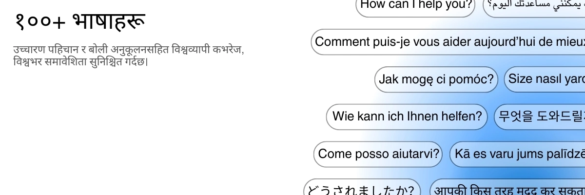 Global language support with 100+ languages for transcription