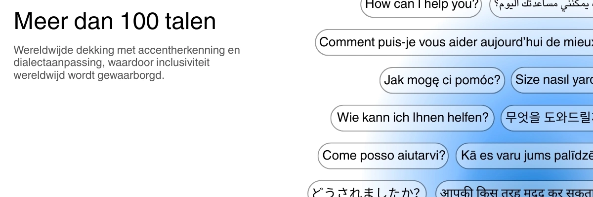 Global language support with 100+ languages for transcription