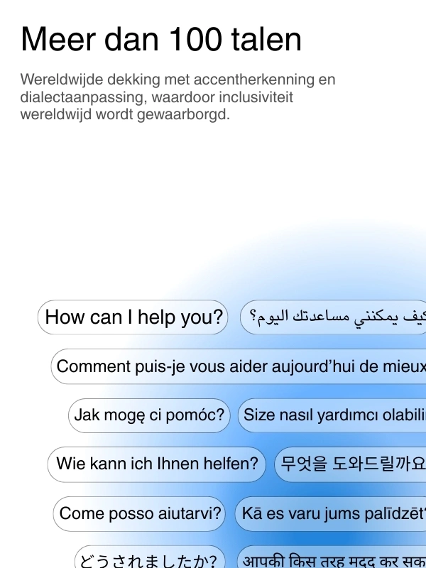 Global language support with 100+ languages for transcription