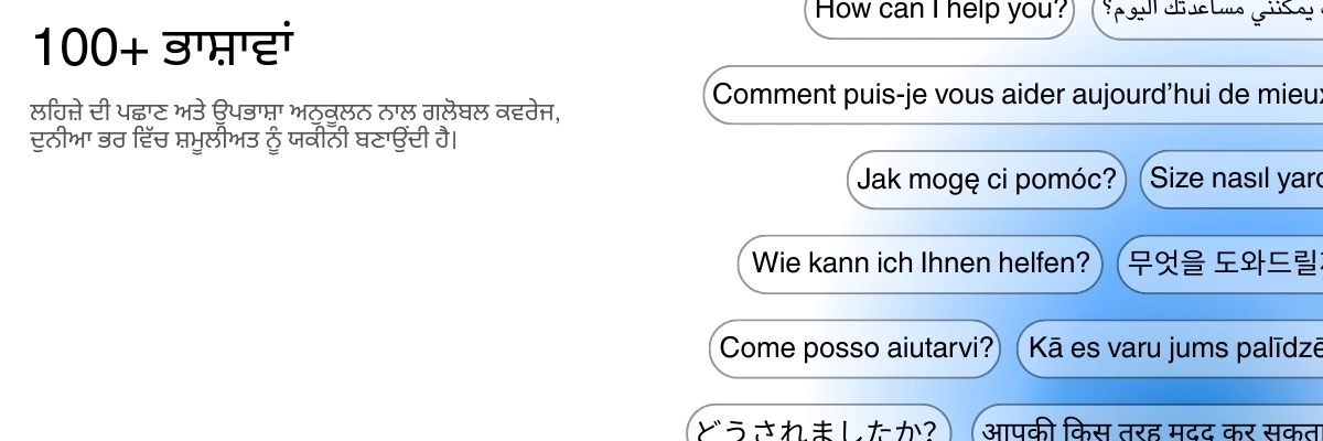 Global language support with 100+ languages for transcription