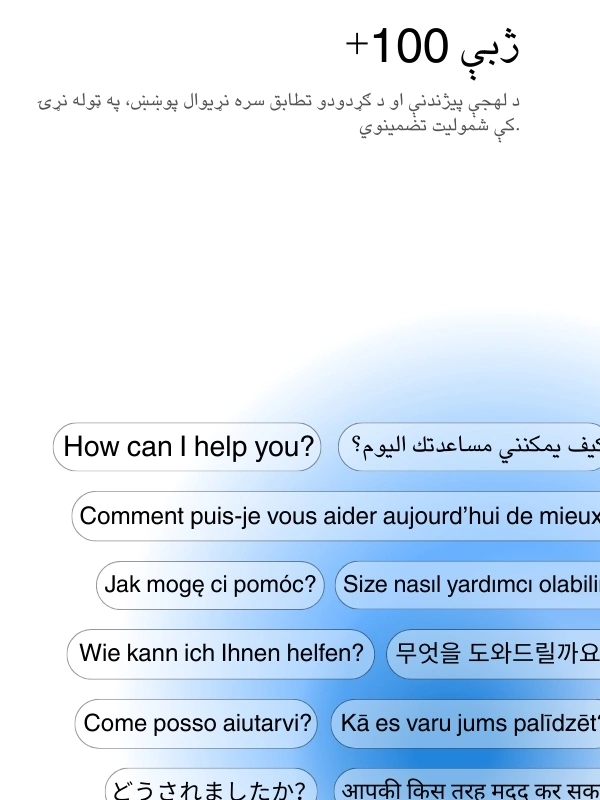 Global language support with 100+ languages for transcription