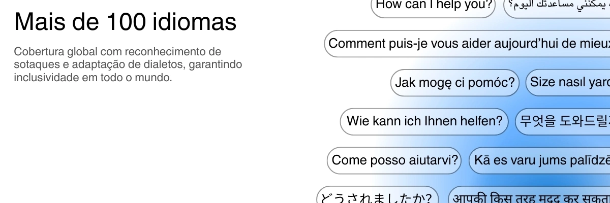 Global language support with 100+ languages for transcription