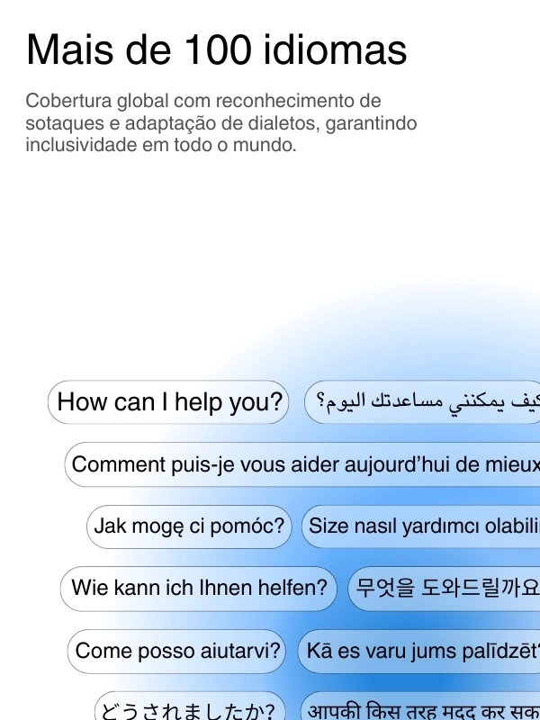 Global language support with 100+ languages for transcription