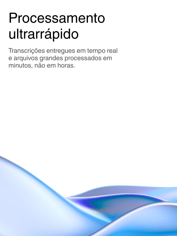 Lightning-fast AI transcription processing with real-time results