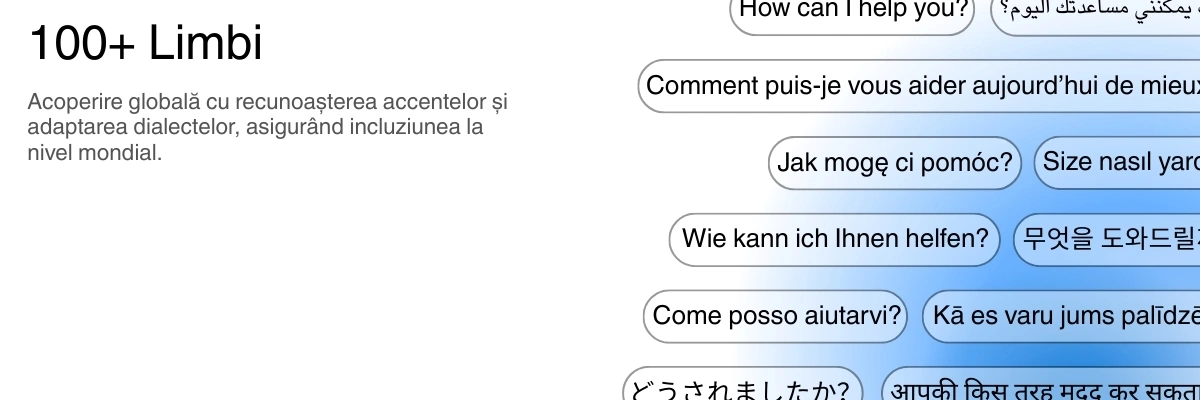 Global language support with 100+ languages for transcription