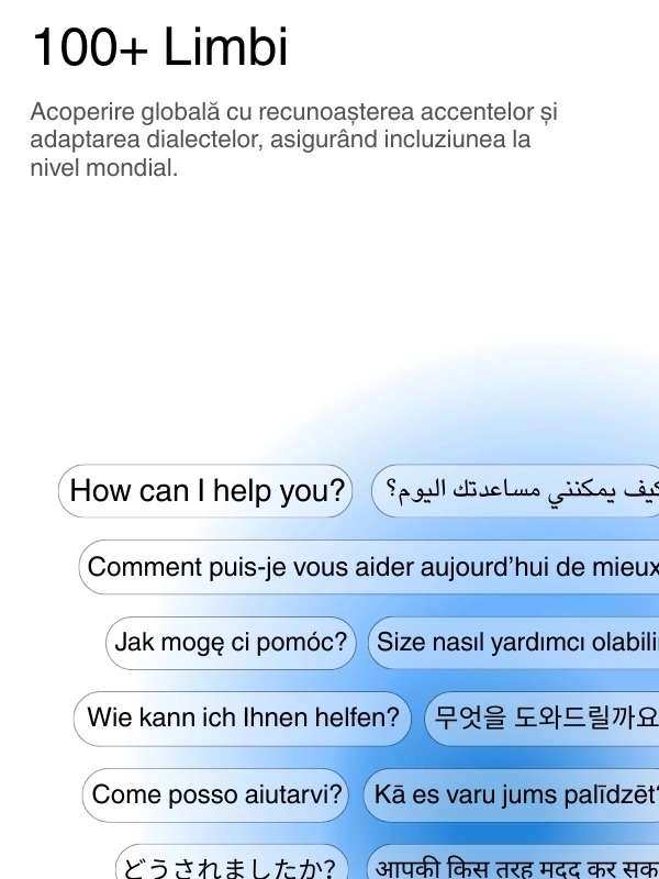 Global language support with 100+ languages for transcription