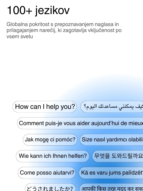 Global language support with 100+ languages for transcription