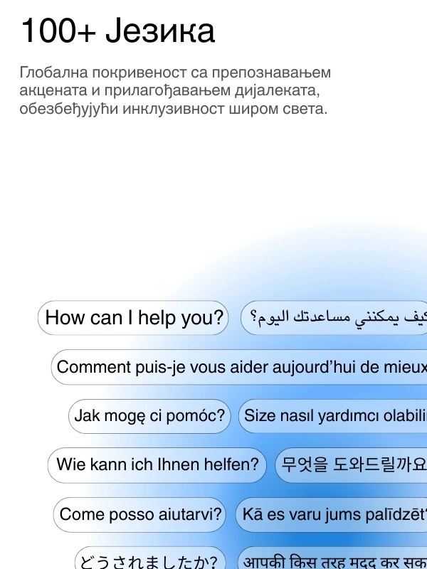 Global language support with 100+ languages for transcription