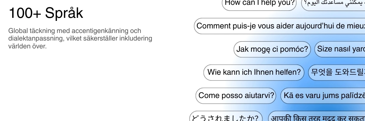 Global language support with 100+ languages for transcription