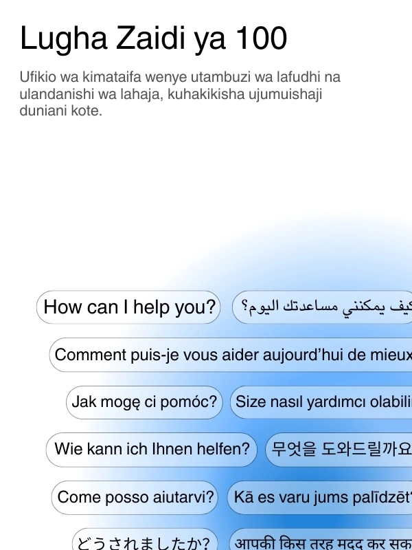 Global language support with 100+ languages for transcription