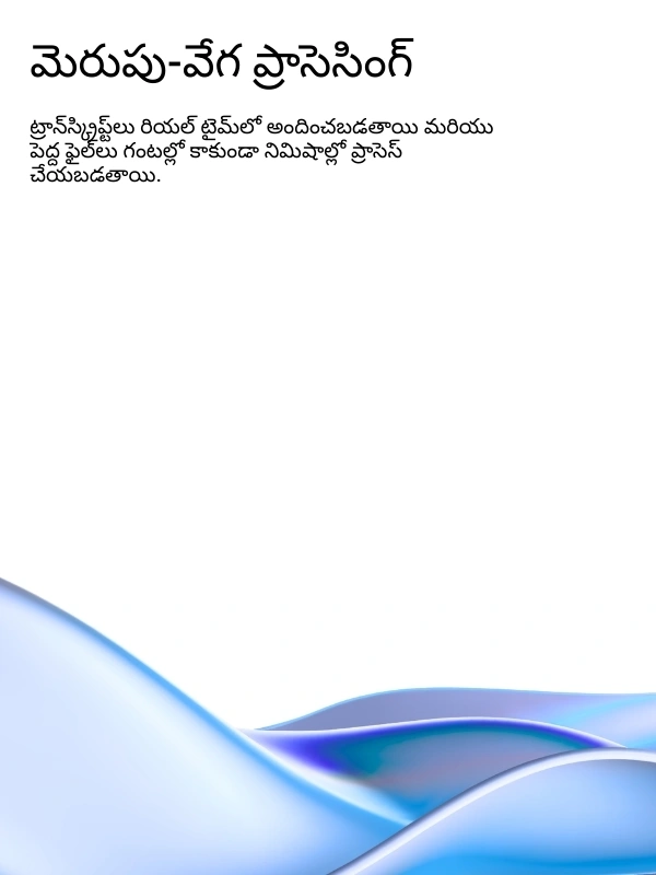 Lightning-fast AI transcription processing with real-time results