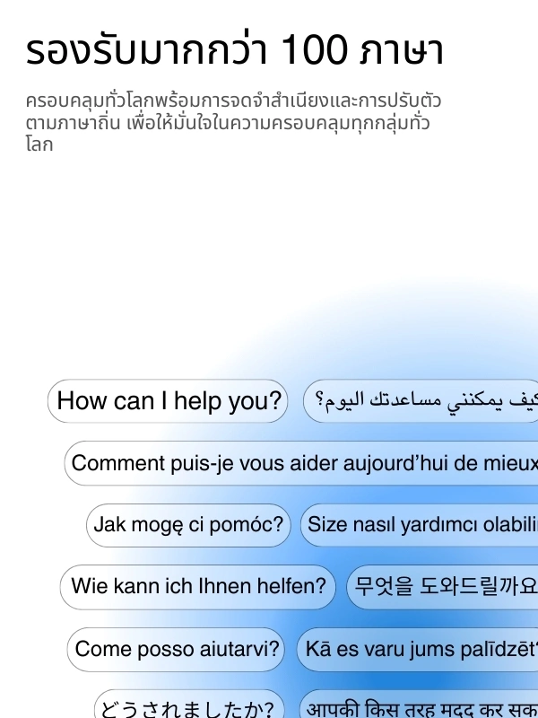Global language support with 100+ languages for transcription
