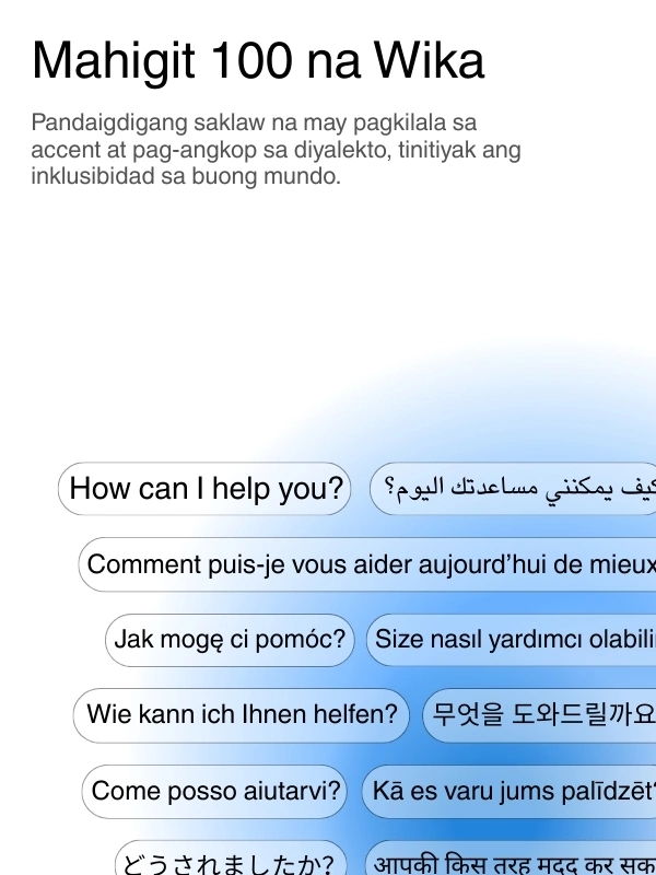 Global language support with 100+ languages for transcription