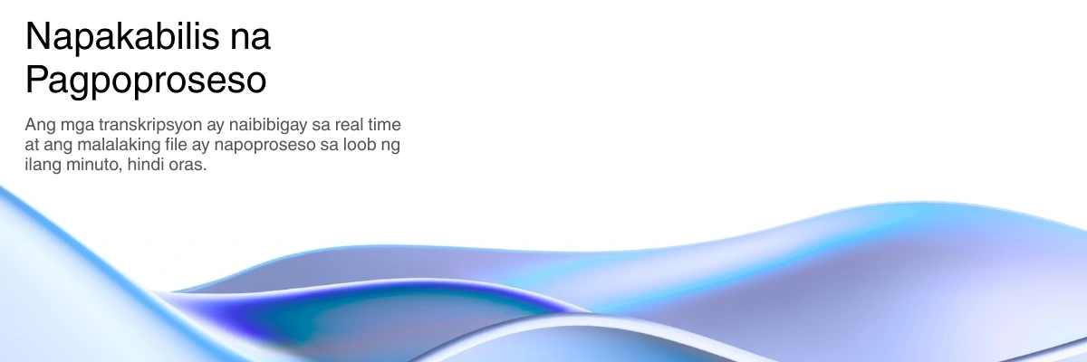 Lightning-fast AI transcription processing with real-time results