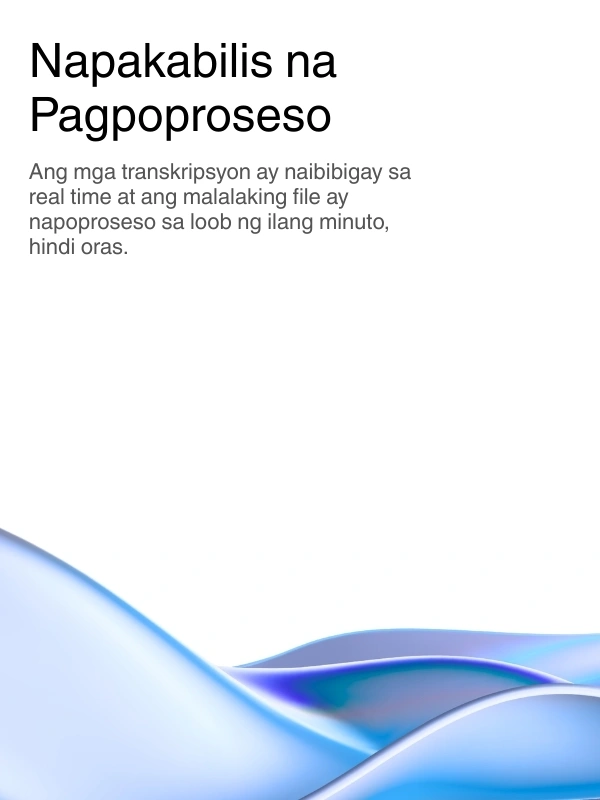 Lightning-fast AI transcription processing with real-time results