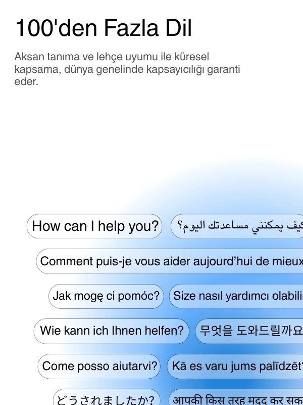 Global language support with 100+ languages for transcription