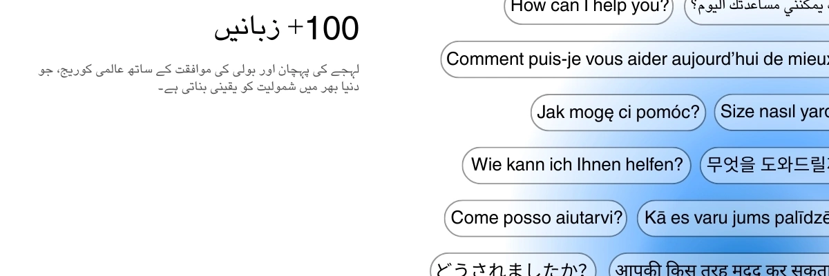 Global language support with 100+ languages for transcription