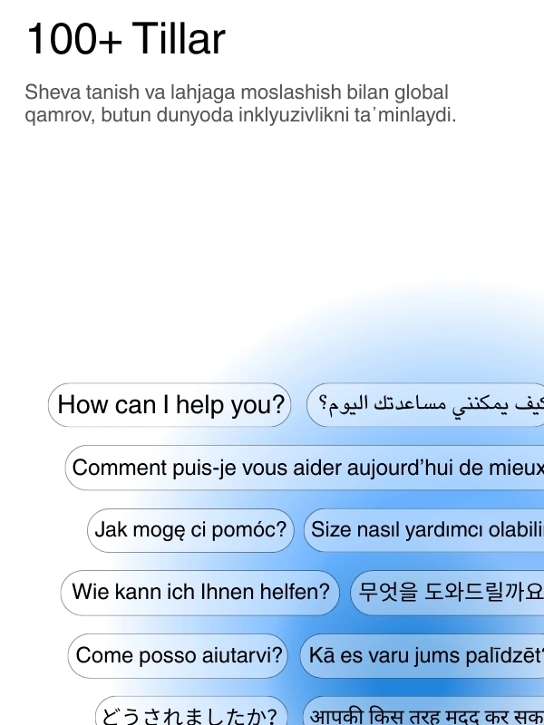 Global language support with 100+ languages for transcription