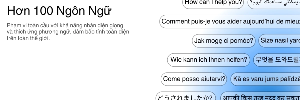 Global language support with 100+ languages for transcription