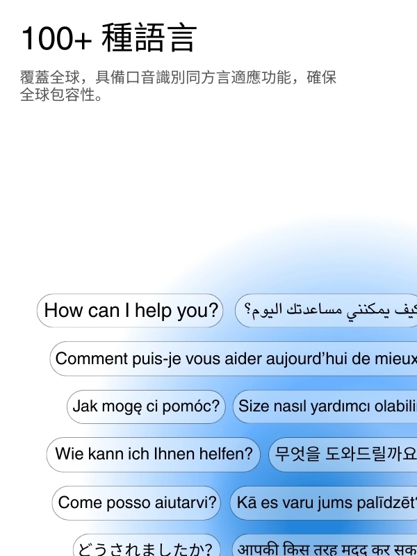 Global language support with 100+ languages for transcription