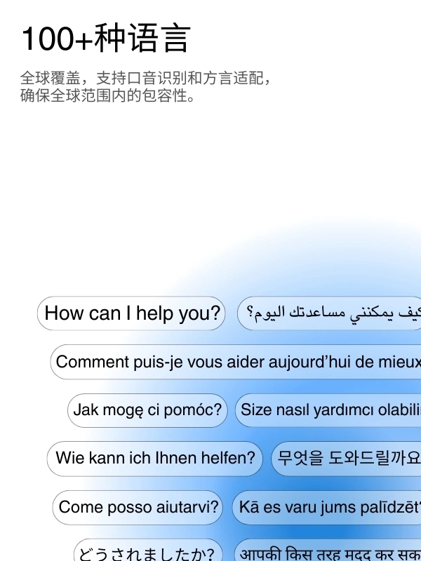 Global language support with 100+ languages for transcription